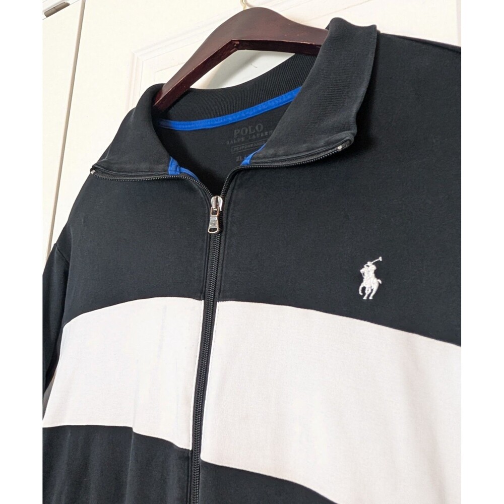 Polo Ralph Lauren Size XL Performance Zip Jacket Black Pockets Cotton Pony - Picture 3 of 12